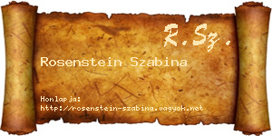Rosenstein Szabina névjegykártya
